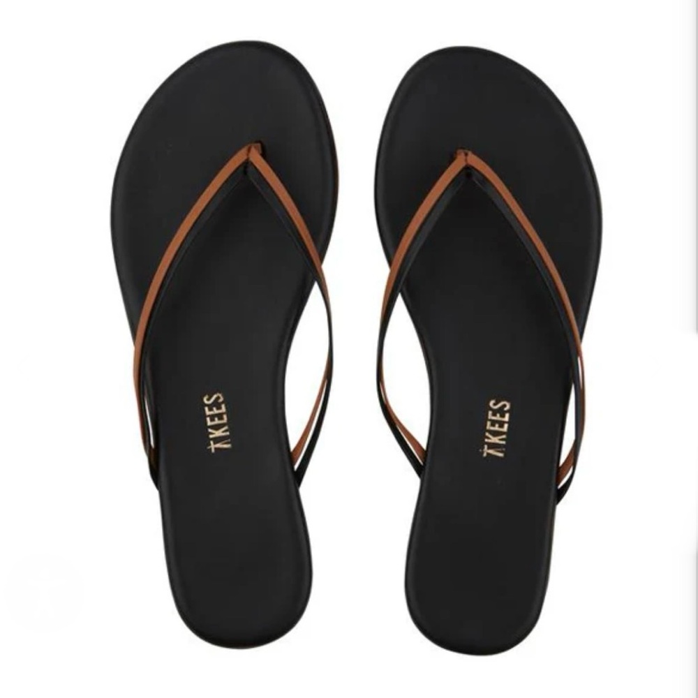 Tkees Duos Double Strap Leather Flip Flop Sandals in Size 8